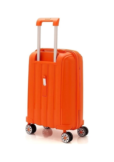 Mçs Bavul Orta Ve Kabin 2li Set Kırılmaz Silikon Valiz V305 Portakal Portakal
