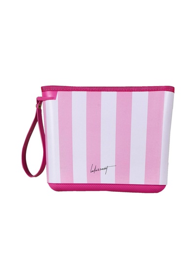 Qutuu Kozmetik Ve Makyaj Çantası - Pembe / Beyaz - 21 Cm Çok Renkli