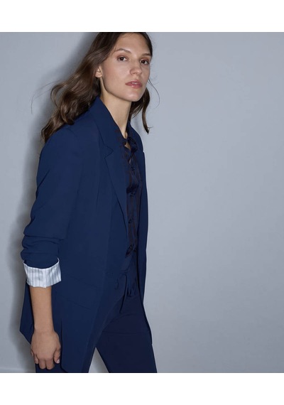 İpekyol Vatkalı Uzun Lacivert Kadın Blazer Ceket Iw6260005125