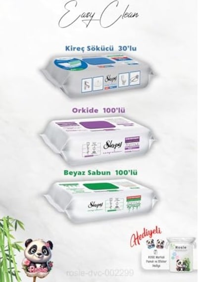 Ve Beyaz Sabun Katkılı 100 Lü Kireç Sökücü 30 Lu Temizlik Havlusu Ve Rosie Hediye Çok Renkli