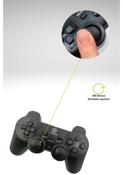 Çift Titreşimli Usb Kablolu Oyun Kolu Pc Uyumlu Vibration Gamepad Lisinya