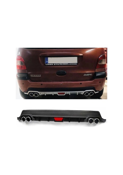 Renault Scenic 1 Uyumlu Siyah Difüzör Difizör Yuvarlak Egzoz Görünüm Kulaklı Tip 1997-2003