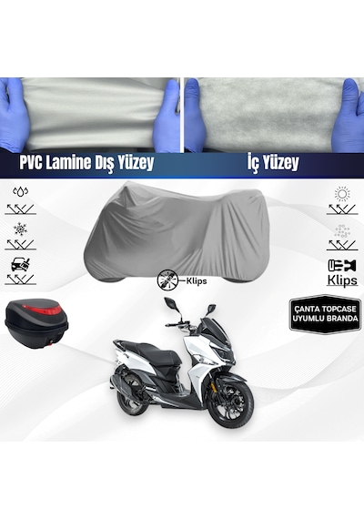 Sym Jet 14 200i Abs Motosiklet Brandası Arka Çanta Uyumlu Beden Motosiklet Branda