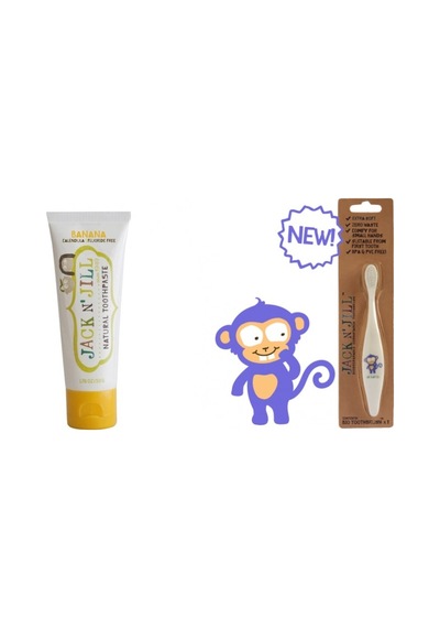 Jack N'Jill Banana Doğal Diş Macunu 50 G + Monkey Diş Fırçası