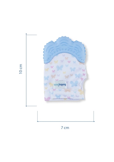 Babyjem Bebek Diş Kaşıyıcı Eldiveni Kelebek Mavi