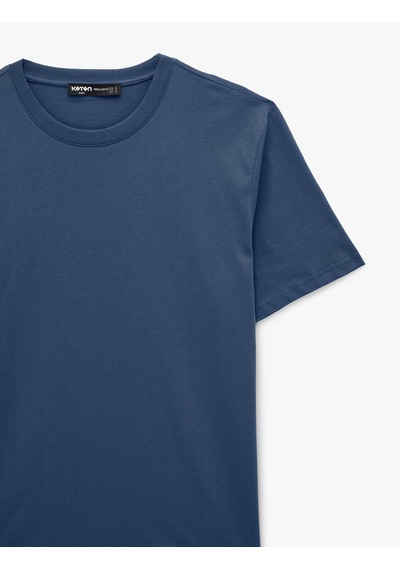 Koton Regular Fit Kısa Kollu Bisiklet Yaka Pamuklu Basic Tişört Antrasit 6sam10332mk