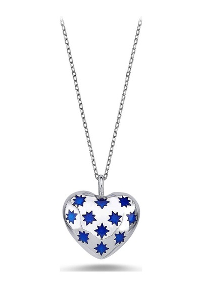 Kalpli Yıldızlı Enamel Kolye (498185207)