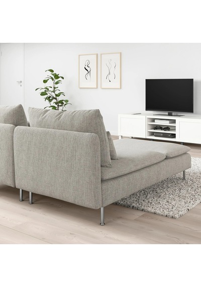 Ikea Bej Şık Kanepe - Uzanma Koltuklu 2'li Kanepe