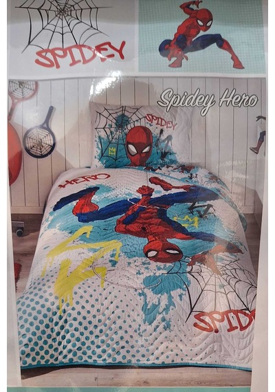Lisanslı Dısney Tek Kişilik Yatak Örtüsü Seti Spıdey Hero Yeşil