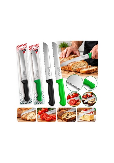 Erinox No 3 Dişli Ekmek Bıçağı 20 Cm Bıçak 12 Cm Sap- 15'li Paket Diğer