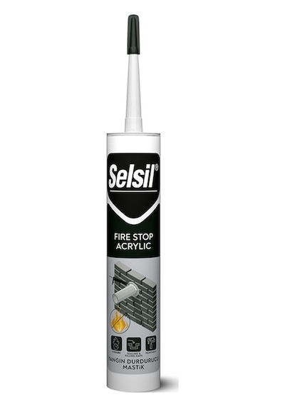 Selsil Yangın Durdurucu Akrilik Mastik Beyaz 290 Ml Beyaz