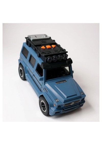 Işıklı Müzikli Lüks Jeep Oyuncak Araba 1:16 Ölçekli Off-road Model 3+ Yaş Mavi