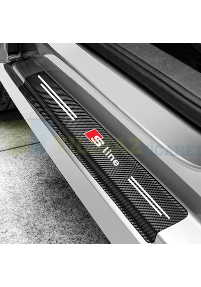 Audi S Line Karbon Kapı Eşiği Oto Sticker Araba Etiket 4 Parça