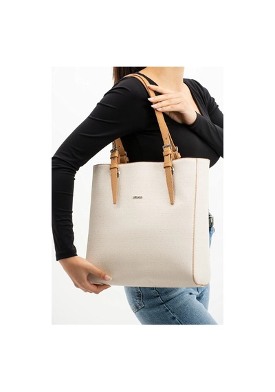 Just Polo Kadın Taş Büyük Boy El Çantası 31 X 32 Cm Krem - Camel