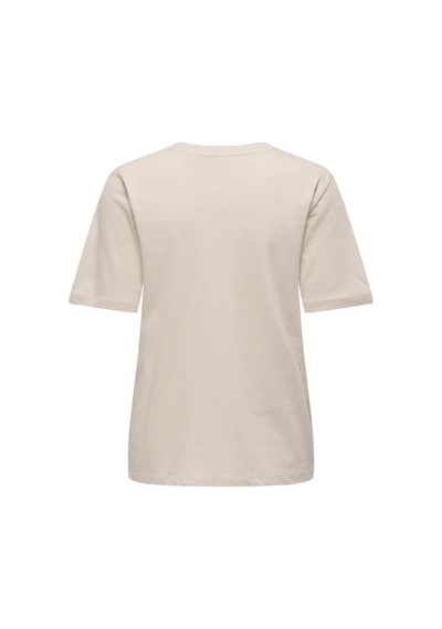 Only Onlhappy S/s Emb Top Jrs Kadın T-shirt 15370117 Bej