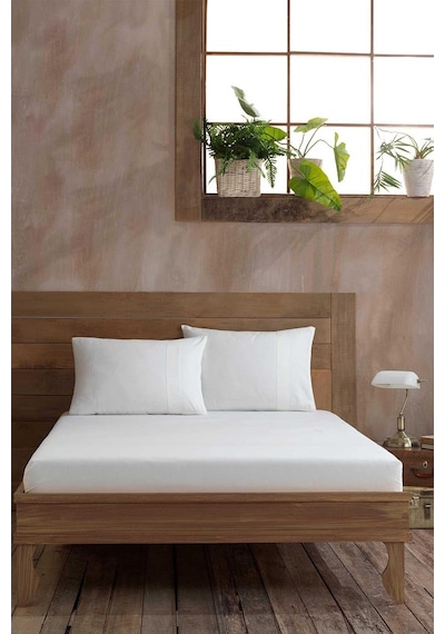Elart Ranfors Pamuk Fitted Tek Kişilik Çarşaf 100X200Cm Krem Krem-Tek Kişilik