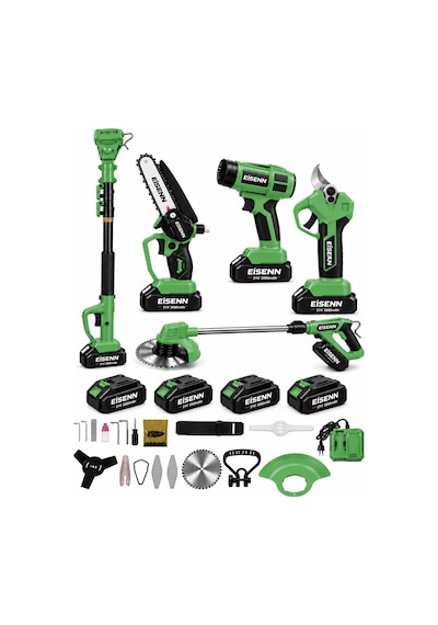 Red 500 Full 5 Li Bahçe Seti Makas 17 Cm Testere Hava Üfleme Çim Biçme Teleskop +4 Akülü