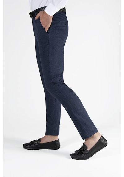 Terapi Men Erkek Lacivert Slim Fit Italyan Kesim Keten Pantolon Koyu Lacivert