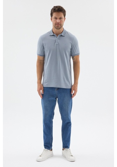 Mavi Polo Yaka Pike Kısa Kol Slim Fit %100 Pamuk Tişört 1011260171