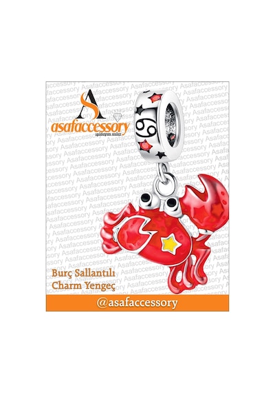 Yengeç Burcu Figür Charm Asafaccessory Kırmızı