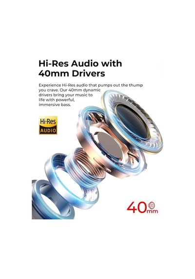 H668bt Anc Bluetooth Kulaküstü Kulaklık - 80 Saat, Anc, Çift Cihaz Desteği, Hi-res Audio Bej