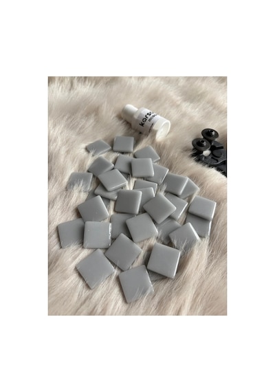 Sanatsal Mozaik Gri 2,5x2,5cm Mozaik Sanatı Malzeme 100gr