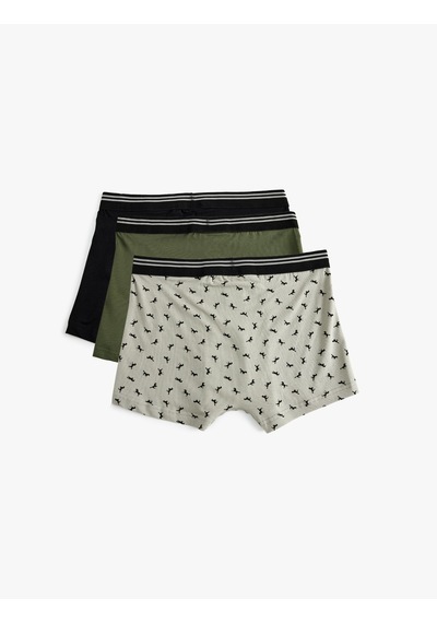 Koton 3'lü Boxer Seti Hayvan Baskılı Pamuklu Siyah 5wlm90076mk Siyah