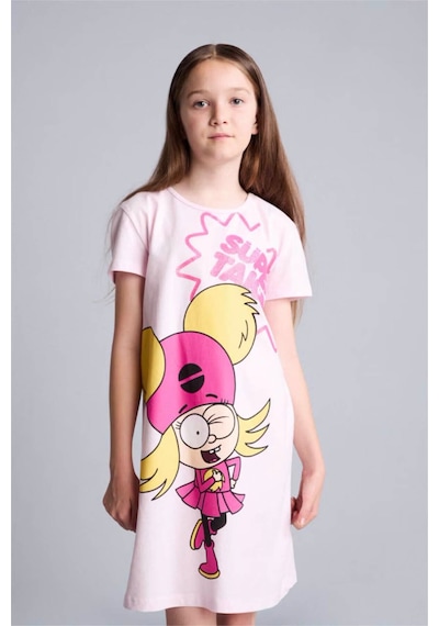 Defacto Super 1 Takım Kısa Kollu Elbise Kız Çocuk H7992a826smpn96 Pembe-pn96