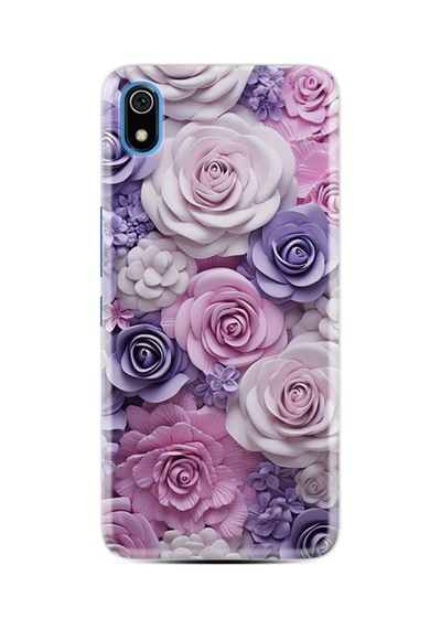 Xiaomi Redmi 7a Kılıf Boutique Baskılı Resimli Mor Güller Pcode -029
