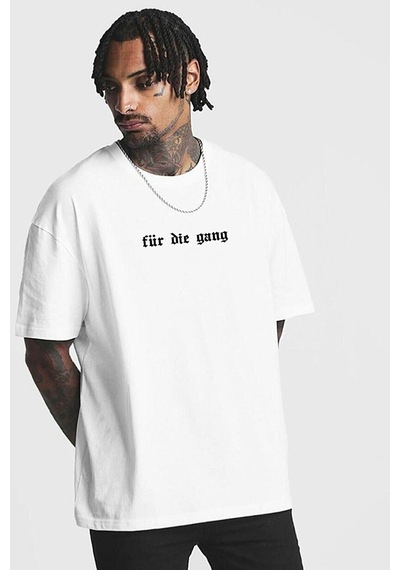 Flood Of Style Unisex Örme Für Die Gang Basklı Siyah Beyaz