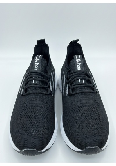 Homiro Bağcıklı Triko Unisex Spor Ayakkabı-siyah Beyaz SİYAH-BEYAZ