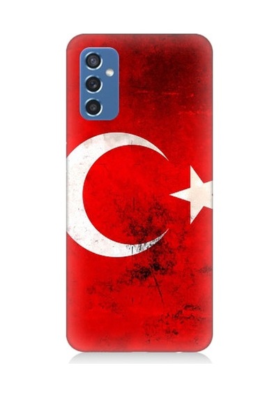 Samsung Galaxy M52 Uyumlu Türk Bayrağı Desenli Silikon Kılıf
