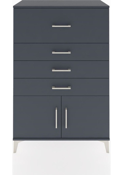 Hyperion Dolap 4 Çekmeceli 2 Kapaklı 88x44x134 Antrasit-antrasit Antrasit