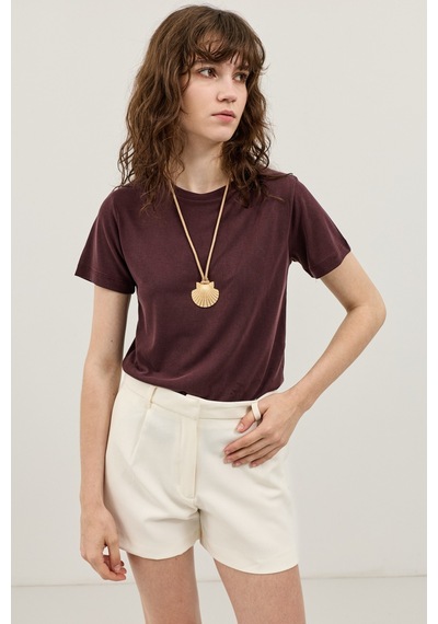 Antioch Modal Karışımlı T-shirt Mürdüm