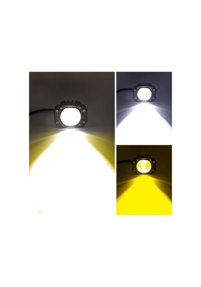 8d Lens Beyaz Sarı 3 Mod Gömme Sis Farı Led Projektör Çalışma Lambası Çakar Off Road Spot Sel Kombo Delici Yayıcı Işık Çubuğu Araç Gece Gündüz Çalışan
