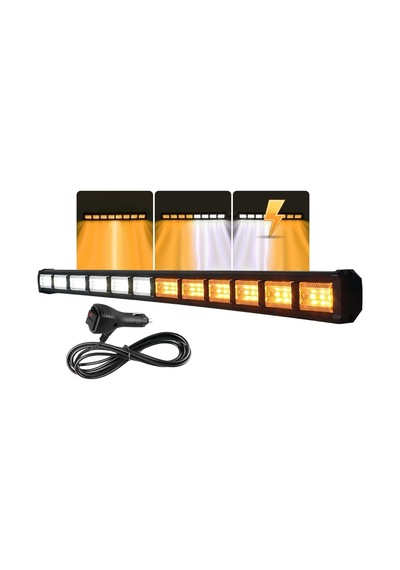 Cama Çakar Beyaz Turuncu Led Flaş Çakmaklık Girişl 114 Cm 19 Mod Araç İçi Ön Arka Cam Araç Dışı Tepe Izgara
