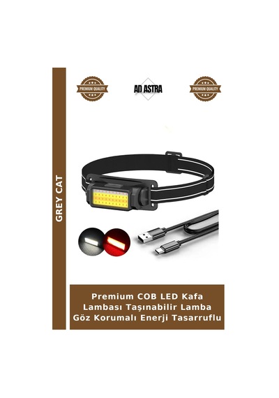 Premium Cob Led Kafa Lambası Taşınabilir Lamba Göz Korumalı Enerji Tasarruflu Çok Renkli
