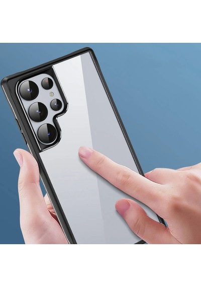 Galaxy Uyumlu  S24 Ultra Kılıf Şeffaf Sert Pc Arka Yüzey Tasarımlı Zore Edo Kapak