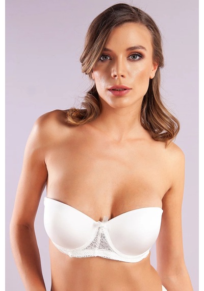 Melonika Golshan Gala Push-up Strapless Bra, Ekru Konforlu Ve Şık Sütyen, Strapless Çok Renkli
