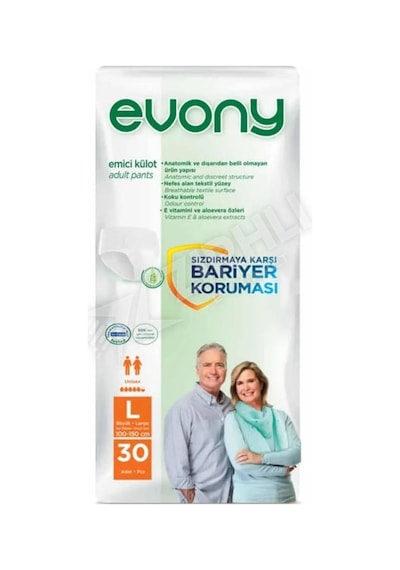 5 Adet Evony Emici Külot 30'lu Unısex Large 1 Numara