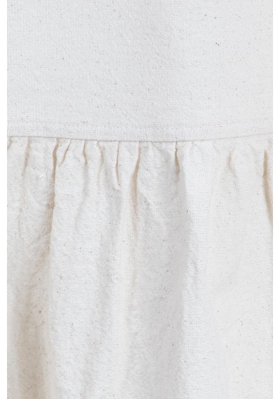 Naturel Fırfırlı Perde Rustik Vintage Krem