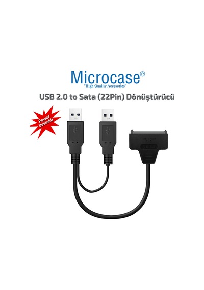 Usb 2.0 To 2.5 Inç Sata Power Destekli Hdd Ssd Çevirici - Al2627