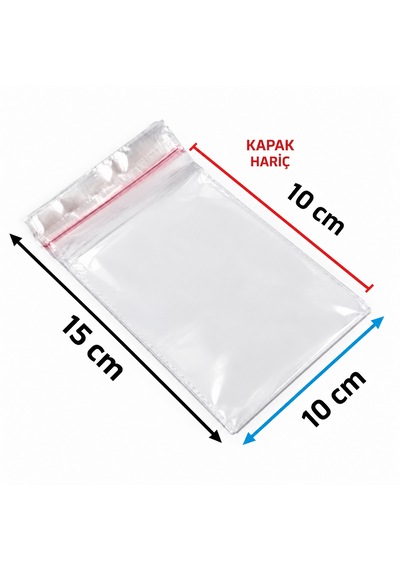 100 Adet Bantlı Şeffaf Poşet 10x15 Cm Bantlı Opp Poşet, Şeker, Kurabiye Ve Kuruyemiş Poşeti