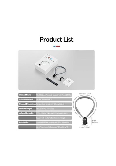 Telesın U Shape Neck Holder 2.0 Max Versiyon , Aksiyon Kameralar Için Boyun Askısı, Gopro, Djı Osmo Action, Insta360 Ace Pro Kameralar İle Uyumlu Telesın U Shape Neck Holder 2.0 Max Versiyon , Aksiyon Kameralar Için Boyun Askısı, Gopro, Djı Osmo Action, Insta360 Ace Pro Kameralar İle Uyumlu