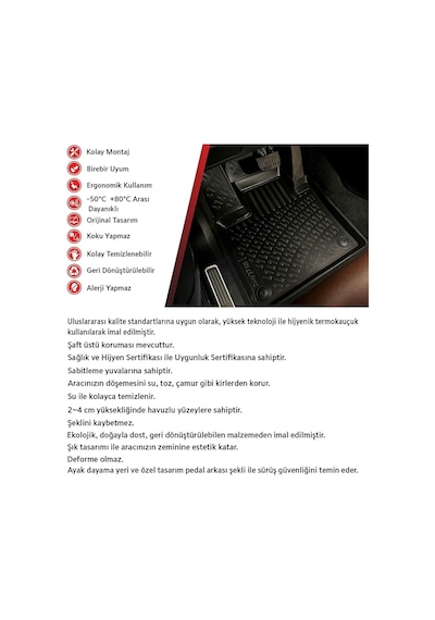 Rizline Toyota Hilux 2015 Sonrası 3d Havuzlu Paspa