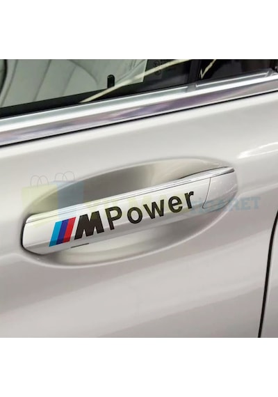 Bmw M Power Kapı Kolu Jant Oto Sticker Yapıştırma Etiket 4 Ad