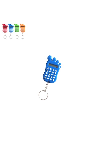 Mavi Ayak Şekilli Mini 8 Haneli Hesap Makinesi Anahtarlık 1 Adet Ebat: 6.7 CM x 4 CM
