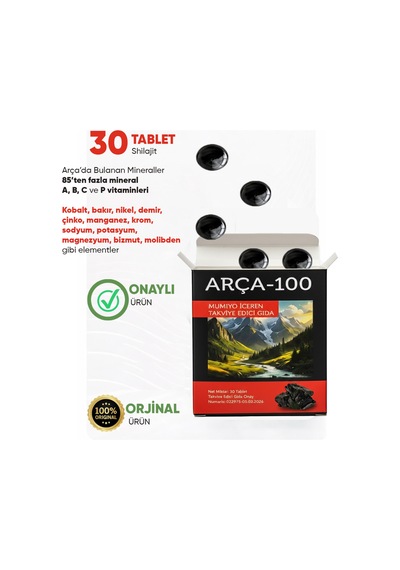 Arça %100 Saf Shilajit 30'lu Tablet Gıda Takviyesi