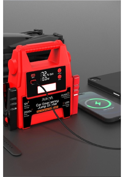Auhma A8811 20000mah 2000a Peak Araç Akü Takviye Cihazı & Powerbank - 12v Jump Starter