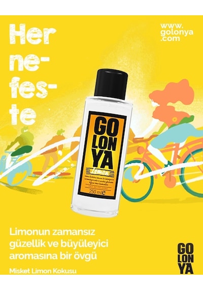 Golonya Misket Limon Kokulu Kolonya Cam Şişe 250 ML